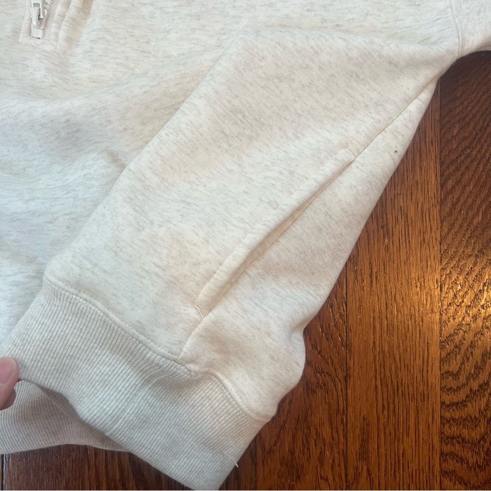Fabletics Women's Cream Half-Zip Sweatshirt - Picture 4 of 9